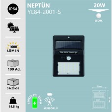 20W NEPTÜN SOLAR APLİK BEYAZ